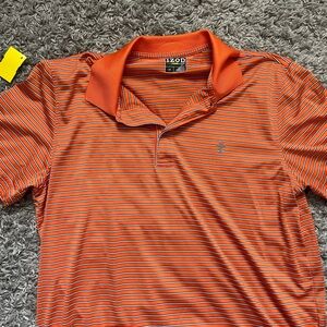 Izod Men's Polo Shirt in Vibrant Orange Stripes